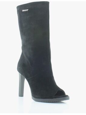 DKNY Blade Black Open Toe Heeled Booties